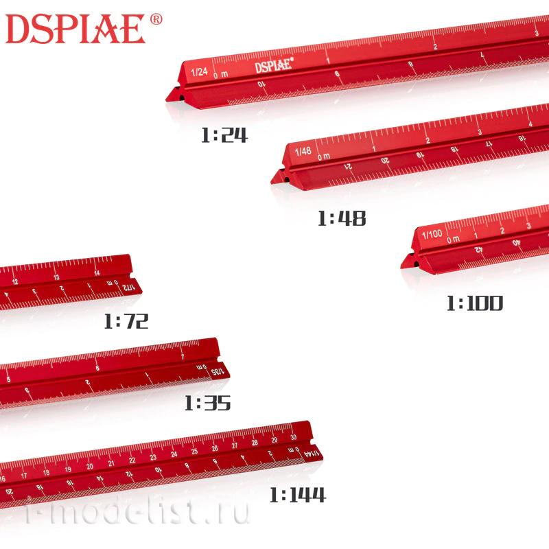 AT-AS DSPIAE Aluminum alloy ruler, 6 scales