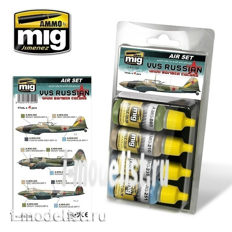 AMIG7224 Mig Ammo acrylic Set of paints VVS RUSSIAN WWII BOMBER COLORS