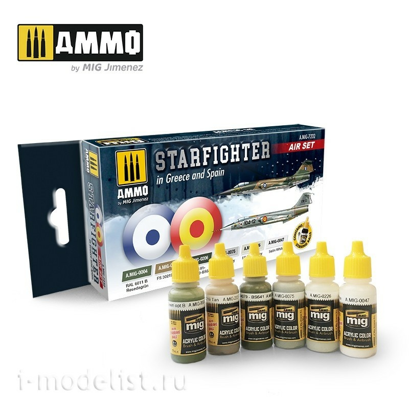 AMIG7232 Ammo Mig acrylic paint Kit F-104G STARFIGHTER (GREECE and SPAIN)