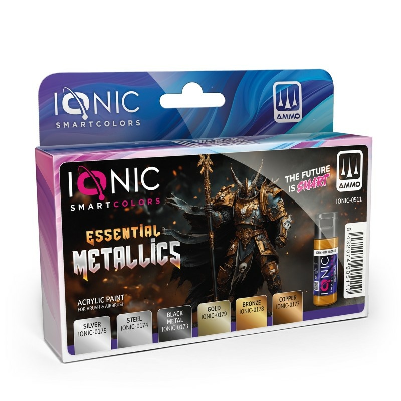 IONIC-0511 Ammo Mig Набор красок IONIC Notобходимые металлики / Essential Metallics Set