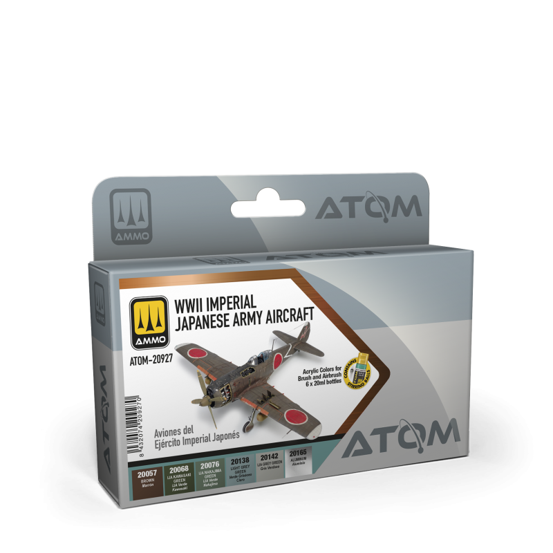 ATOM20927 Ammo Mig Набор красок ATOM Набор цветов самолетов Императорской армии Японии времен 2МВ / WWII Imperial Japanese Army Aicraft Set (6 шт.)