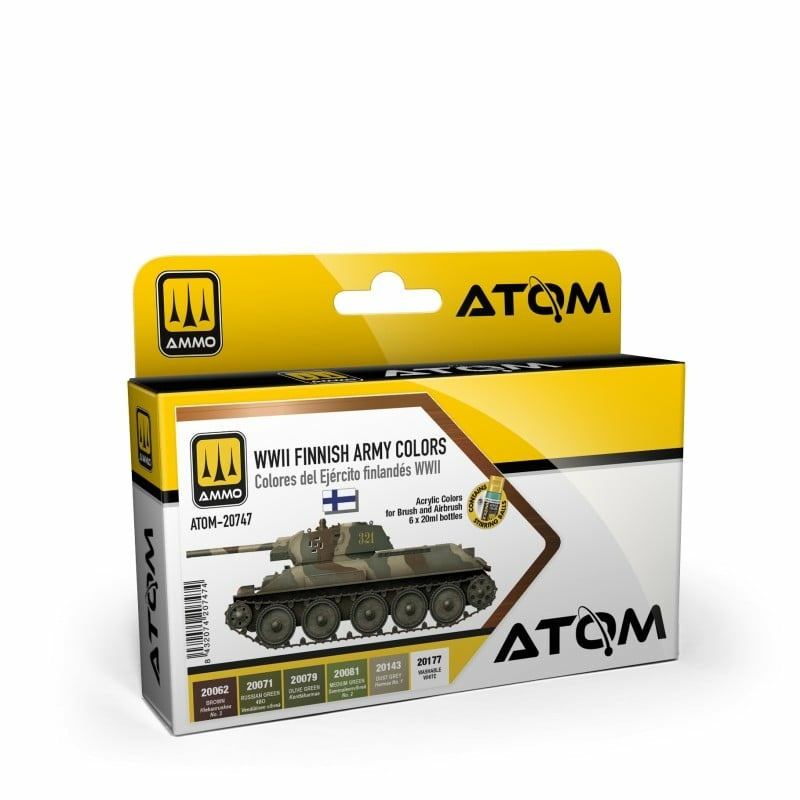 ATOM20747 Ammo Mig Набор красок ATOM цвета финской армии времен Второй мировой / WWII Finnish Army Colors Set