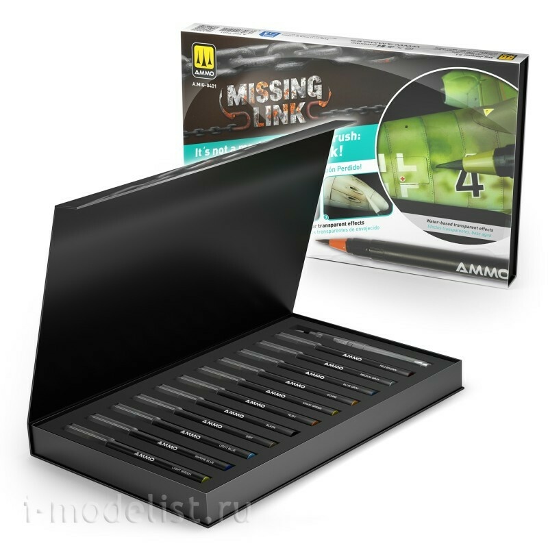 AMIG0401 Ammo Mig Набор акварельных маркеров-кистей «Nottoстающее звено» для авиации / Missing Link Aircraft Set