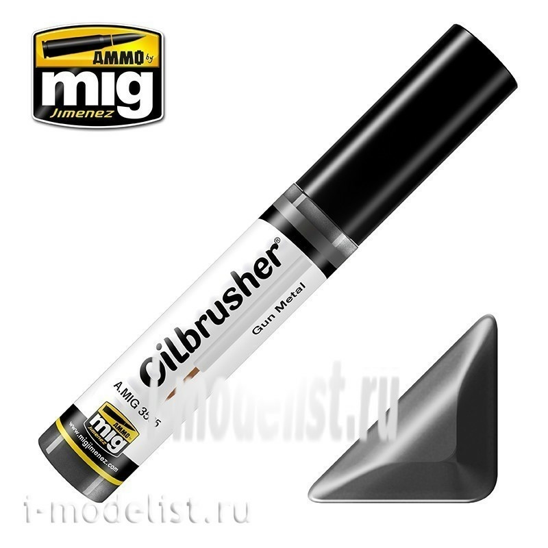 AMIG3535 Ammo Mig GUN METAL (Oil paint with thin brush applicator)