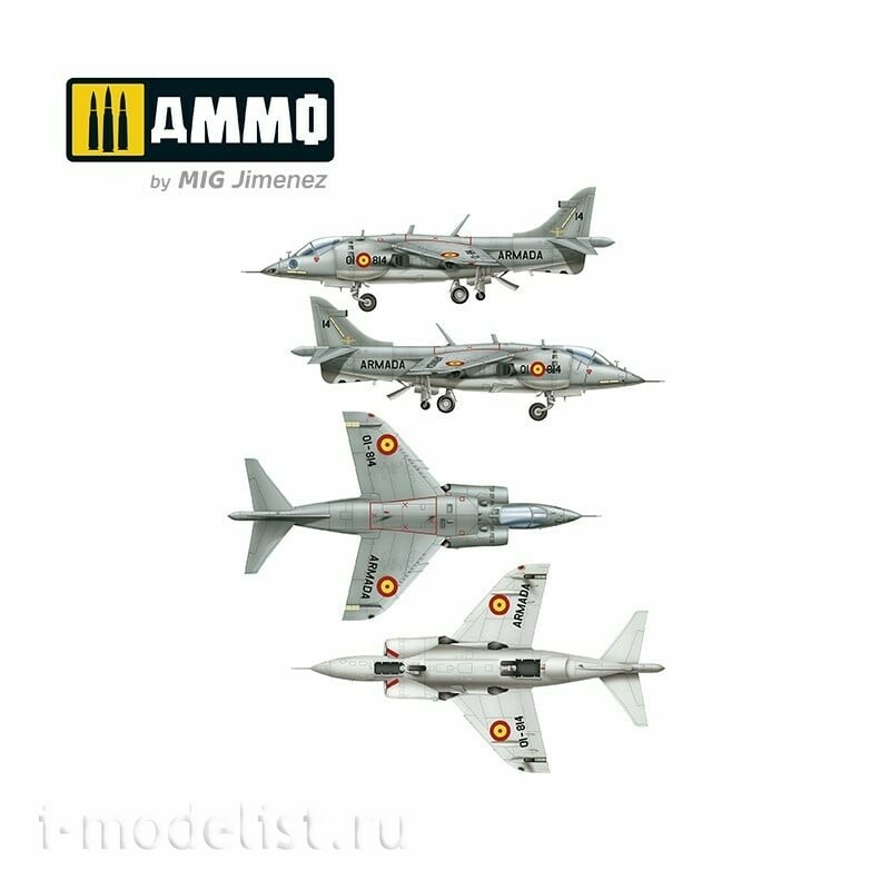 AMIG8505 Ammo Mig 1/48 Британский истребитель Harrier AV-8S Matador - Испанская, американская, британская версии
