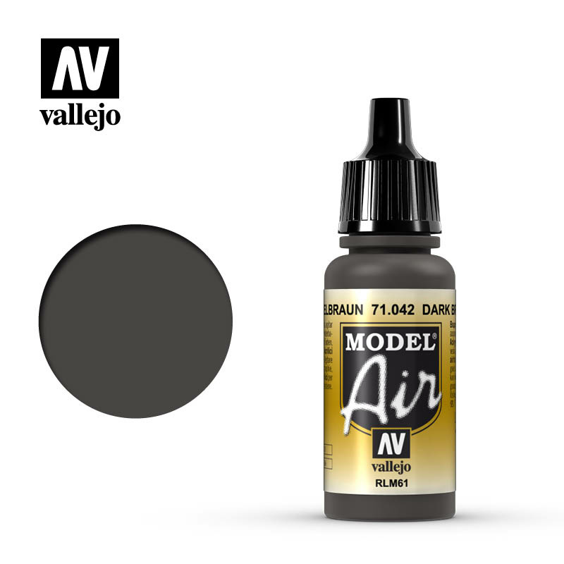 71042 Vallejo acrylic Paint `Model Air` Camouflage black-brown/ Camouflage Black Brown