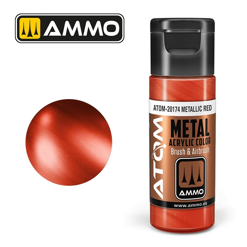 ATOM20174 Ammo Mig Акриловая краска ATOM COLOR METALLIC Красный / Red