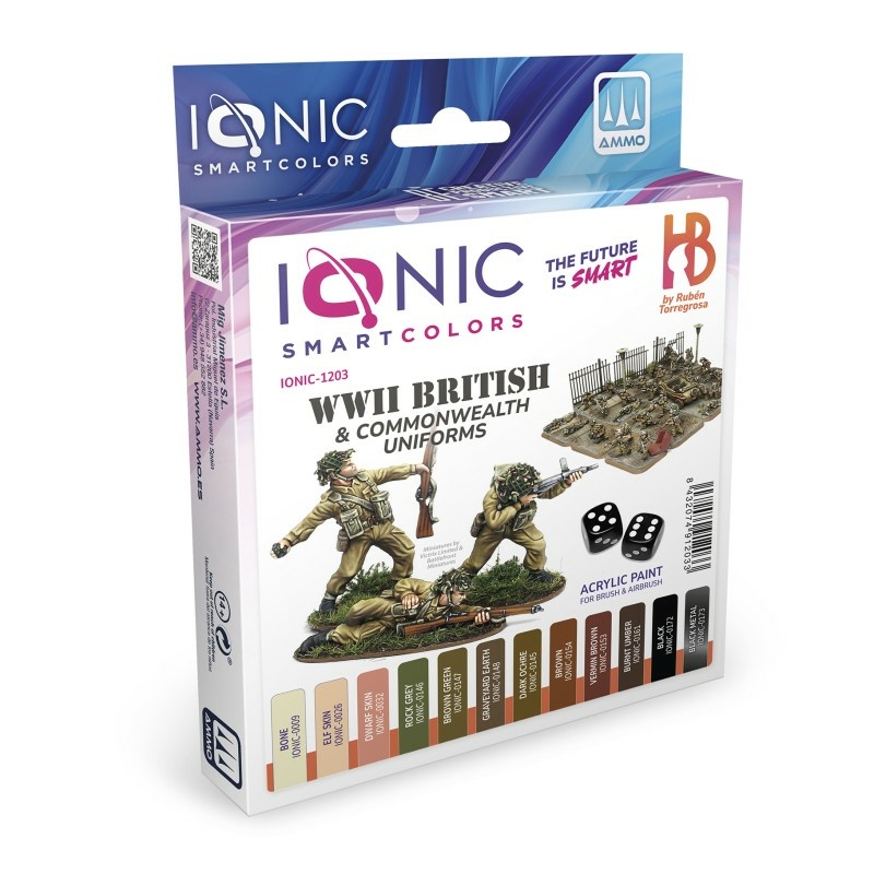 IONIC-1203 Ammo Mig Набор красок IONIC Униформа времен Второй мировой для Великобритании и стран Содружества / WWII British & Commonwealth Uniforms