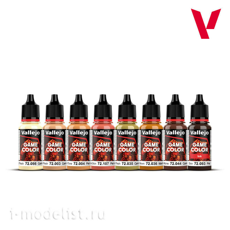 72187 Vallejo Набор красок Game Color Оттенки кожи / Skin Tones