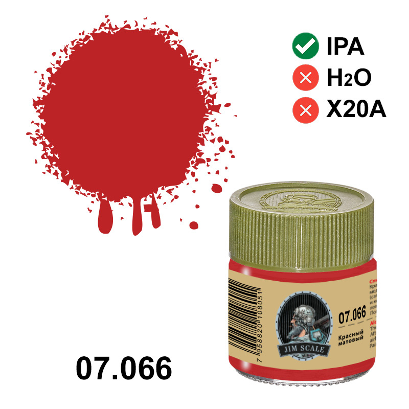 07.066 Jim Scale Alcohol Paint Red Matte Flat Red