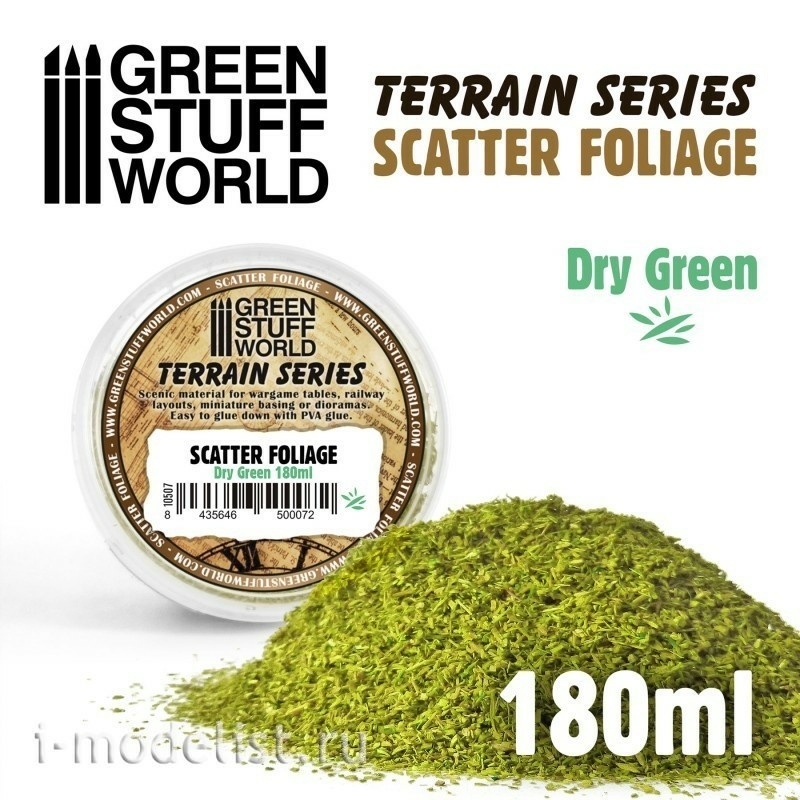 10507 Green Stuff World Scattered Foliage-Dry-green, 180 ml / Scatter Foliage-Dry Green-180 ml