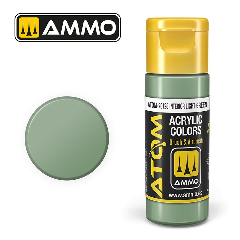 ATOM20128 Ammo Mig Акриловая краска ATOM COLOR Светло-зелёный интерьерный / Interior Light Green