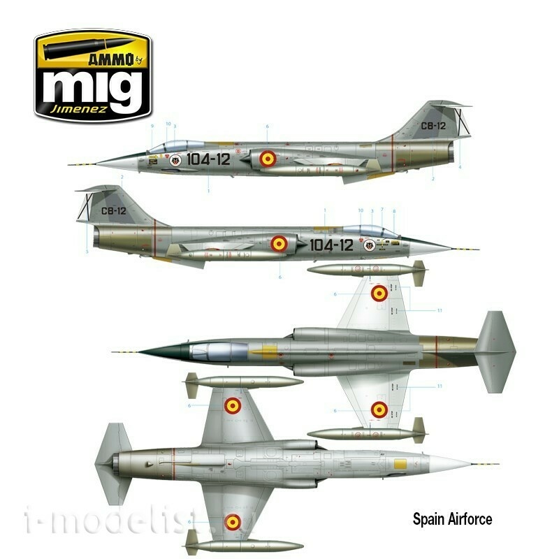 AMIG8504 Ammo Mig 1/48 Американский истребитель F-104G Zvezdafighter - Испанская, канадская, итальянская, греческая, норвежская, турецкая версии