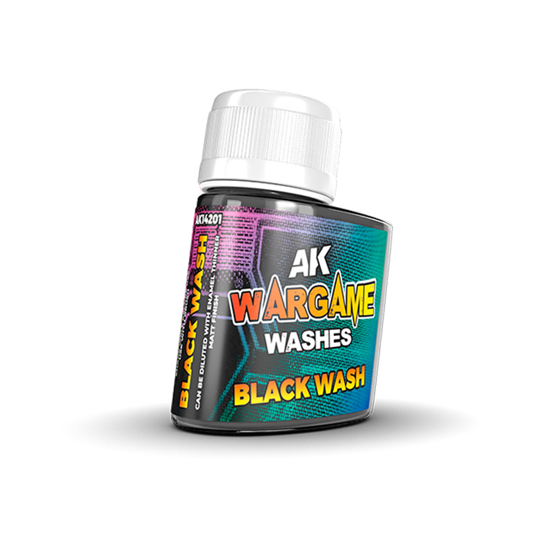 AK14201 AK Interactive Чёрная смывка - Серия Wargame / BLACK WASH – WARGAME SERIES