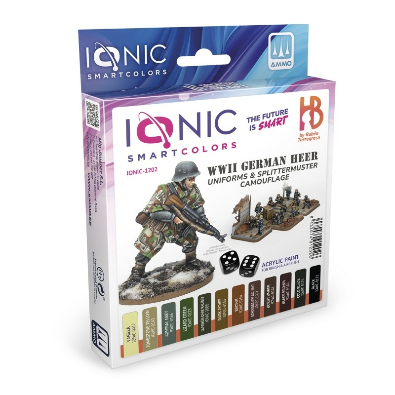 IONIC-1202 Ammo Mig Набор красок IONIC Notмецкая военная форма времен Второй мировой и камуфляж Splittermuster / WWII German Heer Uniforms & Splittermuster Camouflage