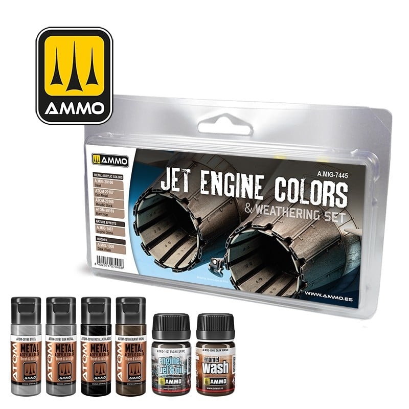 AMIG7445 Ammo Mig JET ENGINES COLORS AND WEATHER SET