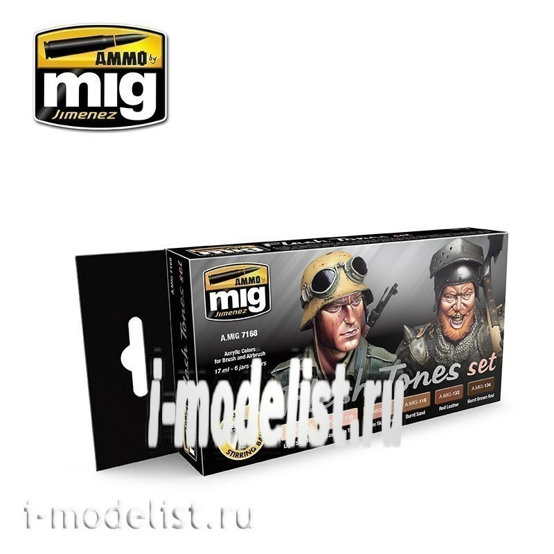 AMIG7168 Ammo Mig acrylic paint Set FLUSH TONES SET