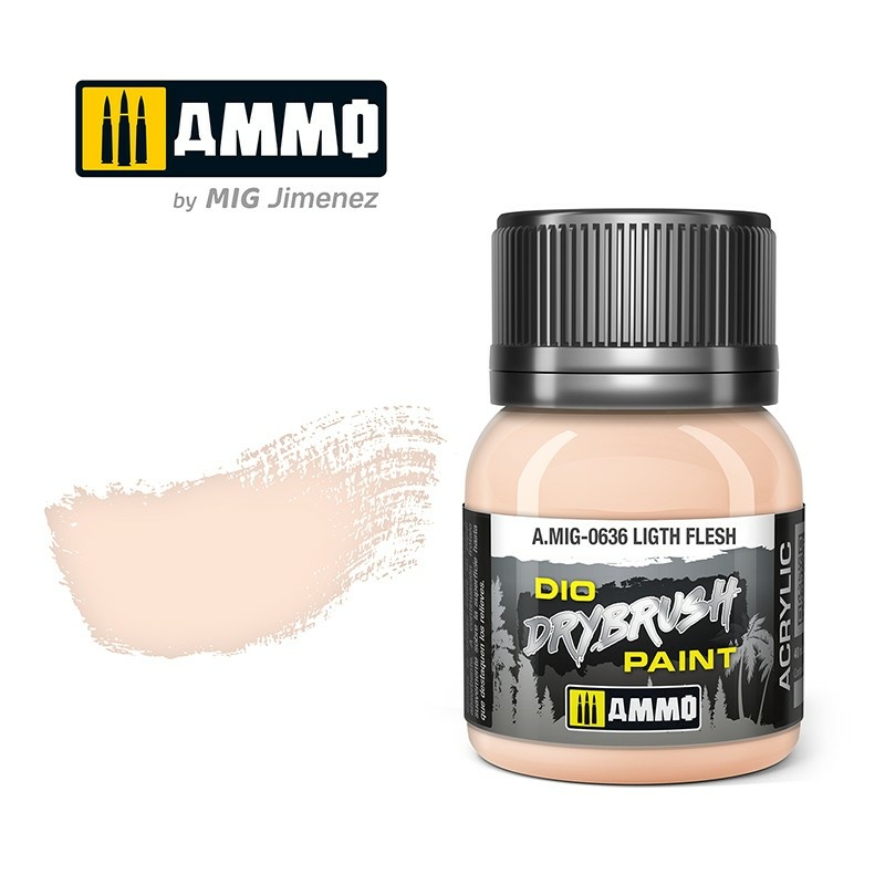 AMIG0636 Ammo Mig Paint for Dry Brush Technique DRYBRUSH Light Nude