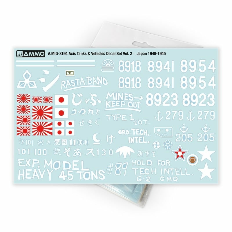 AMIG8194 Ammo Mig 1/35 Набор декалей Axis Tanks & Vehicles Япония, 1940-1945 годы / Decal Set Vol. 2 − Japan 1940-1945