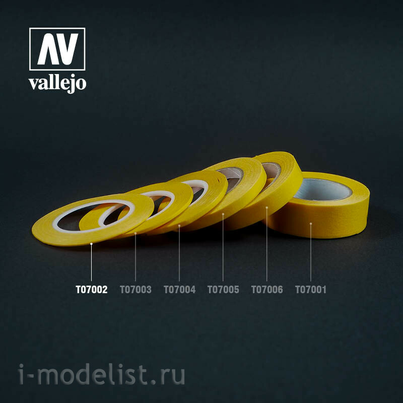 T07002 Vallejo Маскировочная лента 1 мм х 18 м / Masking Tape 1mm x 18m