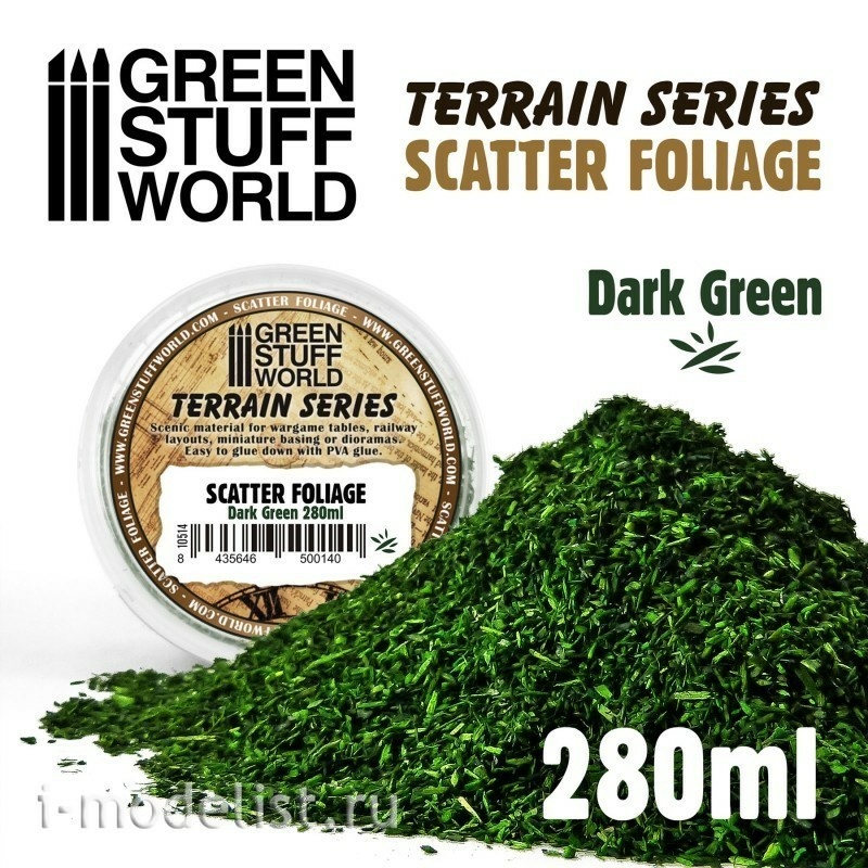 10514 Green Stuff World Scattered Foliage-Dark Green, 280 ml / Scatter Foliage - Dark Green - 280 ml