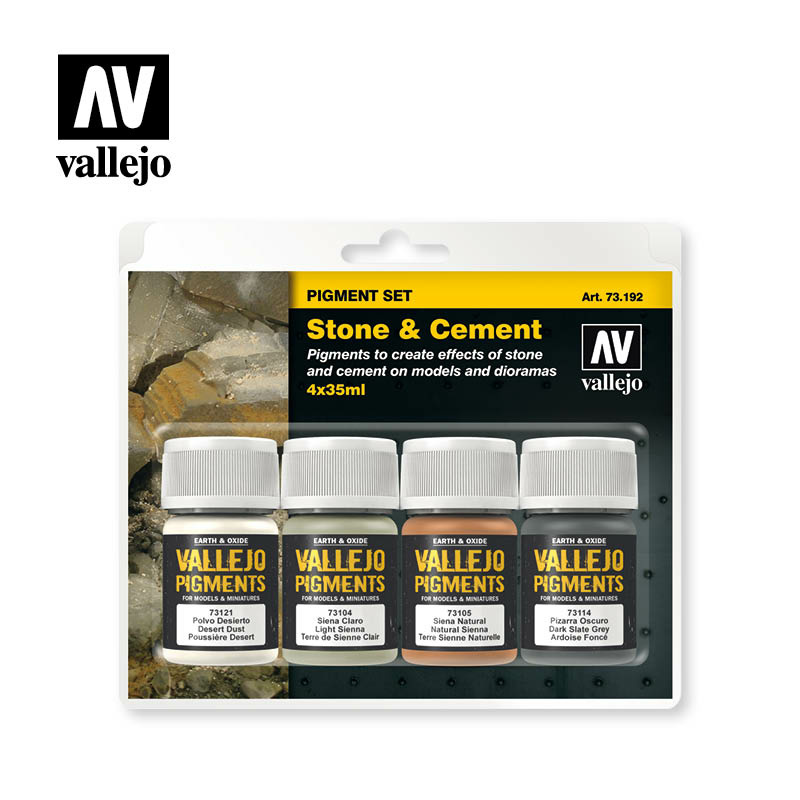 73192 Vallejo Set of dry pigments - Stone, Cement, Architecture / 4cv.