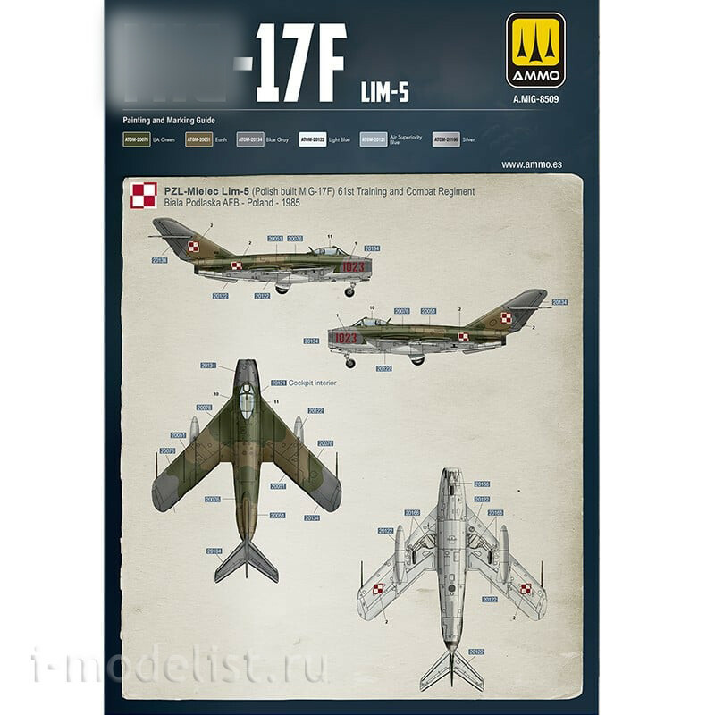 AMIG8513 Ammo Mig 1/48 Советский истребитель MiGG-17F / LIM-5 Польша-Куба-Ангола (Premium Edition)