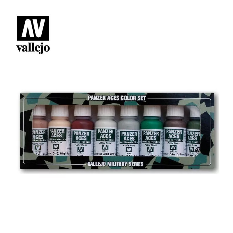 70129 Vallejo acrylic Paint `Panzer Aces` Set №6 Skin Tones and Camouflage