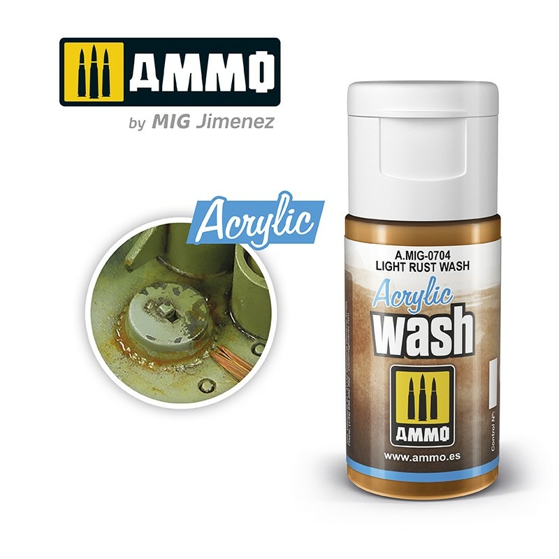 AMIG0704 Ammo Mig Acrylic Wash (Light Rust) 15 ml / ACRYLIC WASH Light Rust Wash