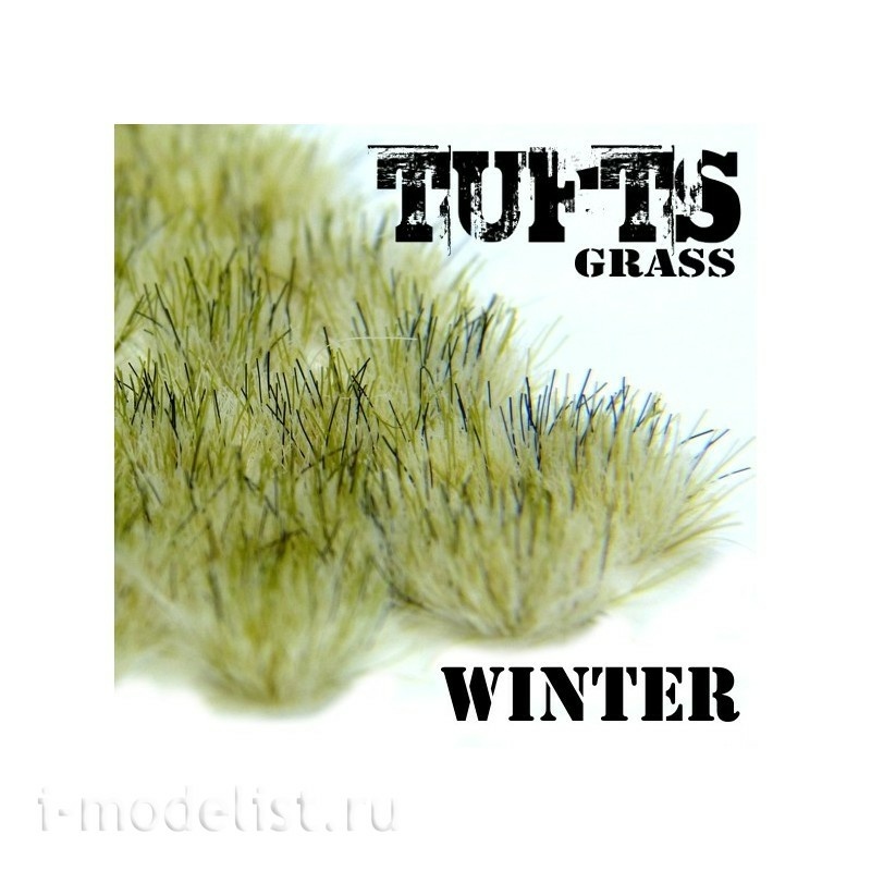 1249 Green Stuff World Bundles of self - adhesive flowers, 6 mm-winter / Grass TUFTS - 6mm self-adhesive-WINTER