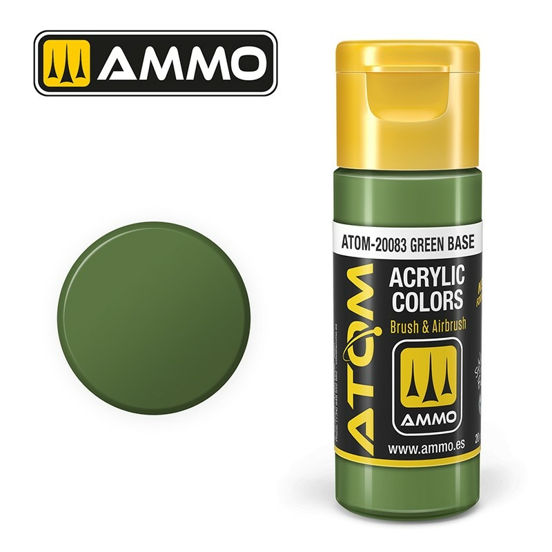 ATOM20083 Ammo Mig Акриловая краска ATOM COLOR Зелёный базовый / Green Base