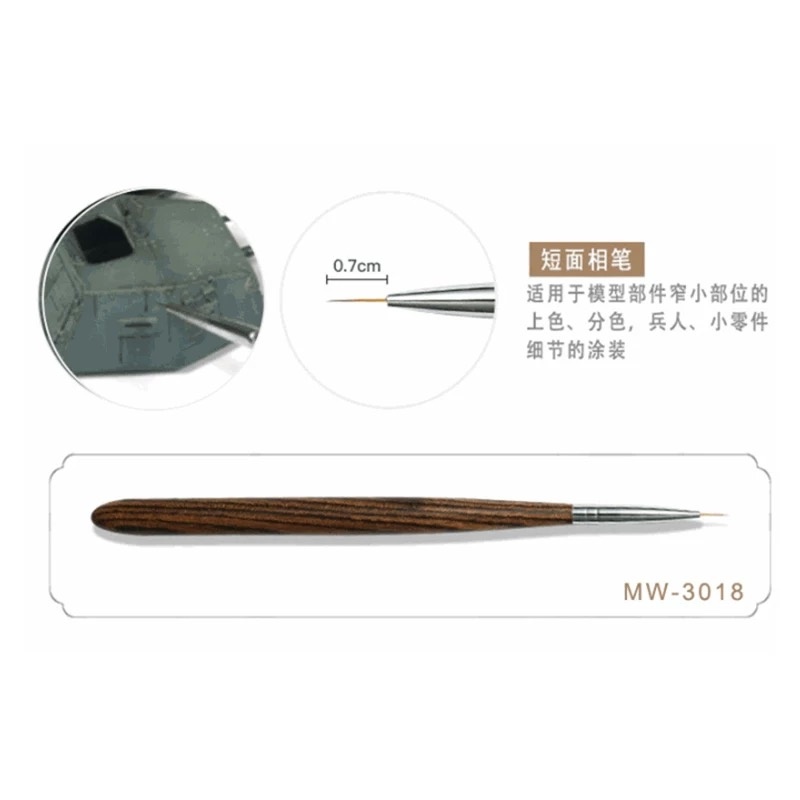 MW-3018 MANWAH Остроконечная кисть Корfromкая (Волокно + соболиный волос, ручка из сандалового дерева)