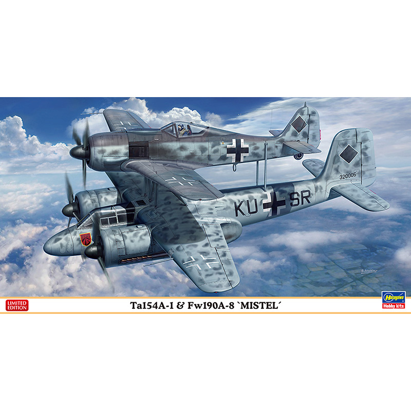 02193 Hasegawa 1/72 Aircraft Ta.154 A-1 and Fw-190A-8