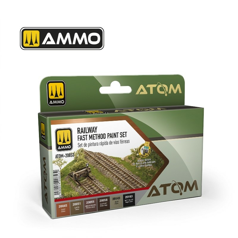 ATOM20853 Ammo Mig Набор ATOM цвета железной toроги / Railway Fast Method paint Set