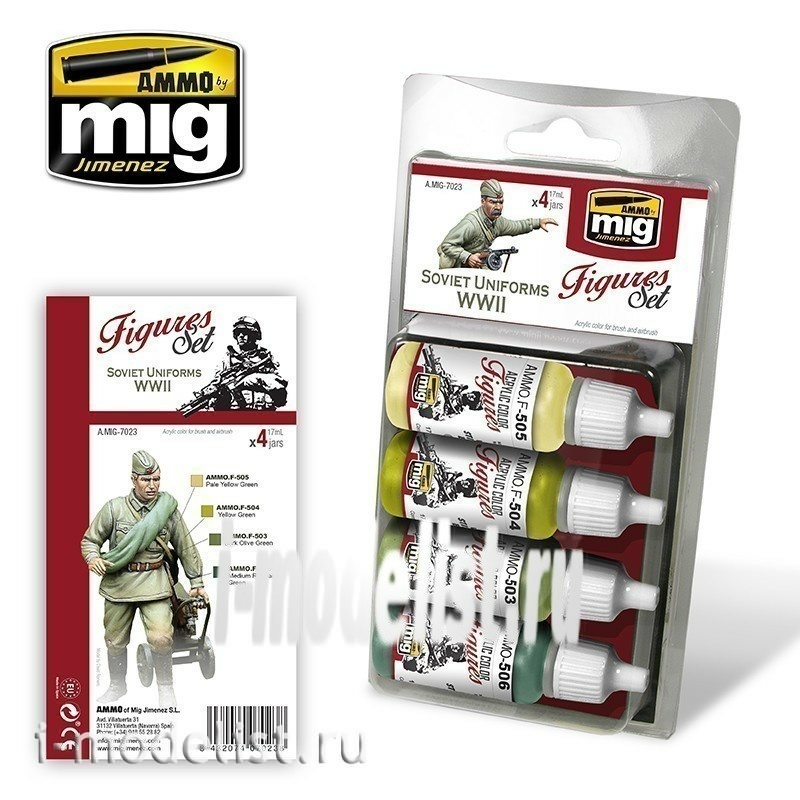 AMIG7023 Ammo Mig Set of acrylic paints SOVIET uniform WWII