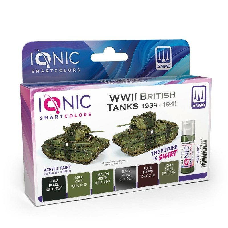 IONIC-1214 Ammo Mig Набор красок IONIC Британские танки времен Второй мировой войны 1939-1941 гг. / WWII British Tanks 1939 – 1941
