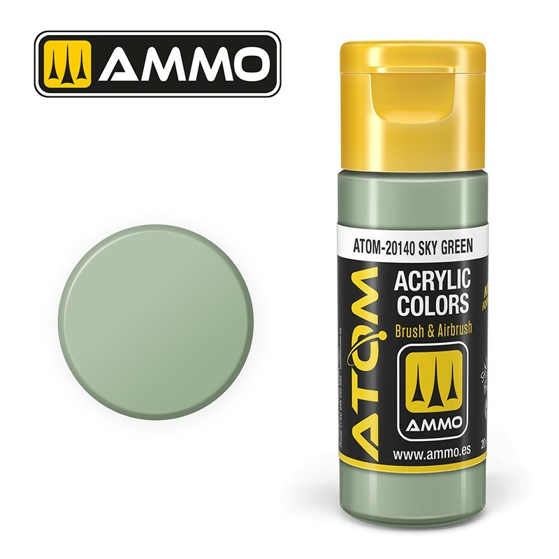 ATOM20140 Ammo Mig Акриловая краска ATOM COLOR Notбесно-зеленый / Sky Green