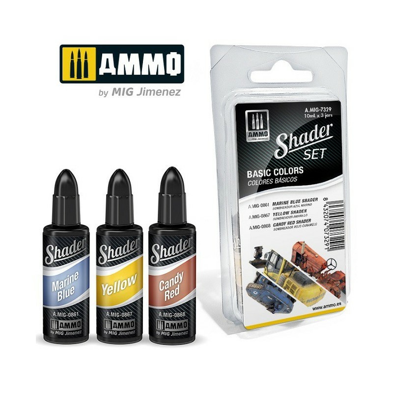 AMIG7329 Ammo Mig Paint Set SHADER Basic Colors