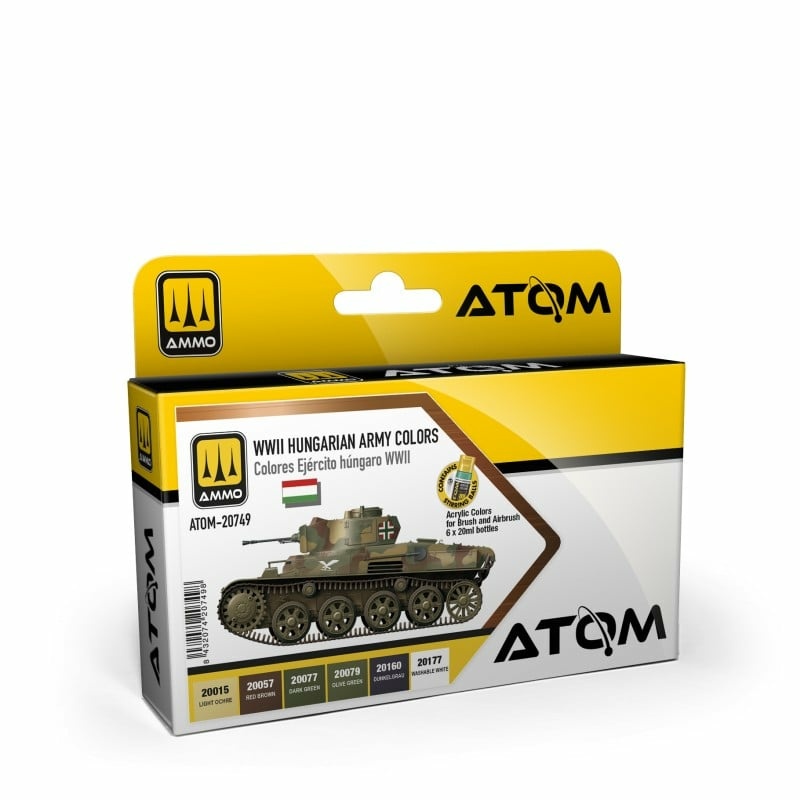 ATOM20749 Ammo Mig Набор красок ATOM цвета венгерской армии времен Второй мировой / WWII Hungarian Army Colors Set