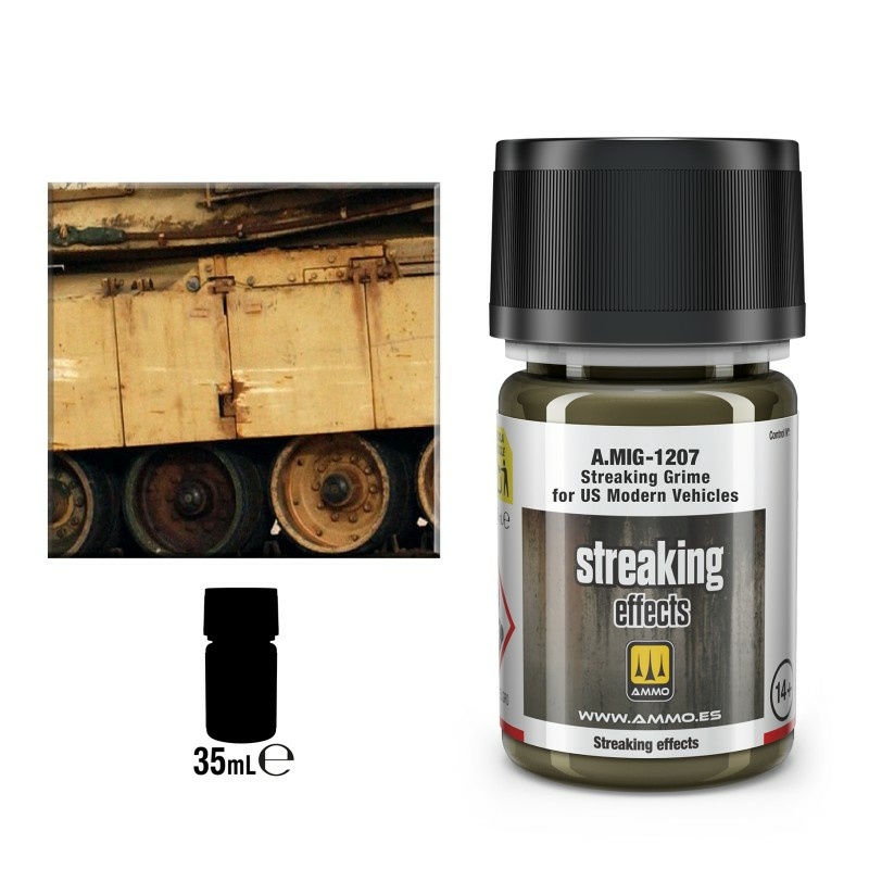 AMIG1207 Ammo Mig STREAKING GRIME FOR US MODERN VEHICLES (Streaks of dirt for the modern American technology)