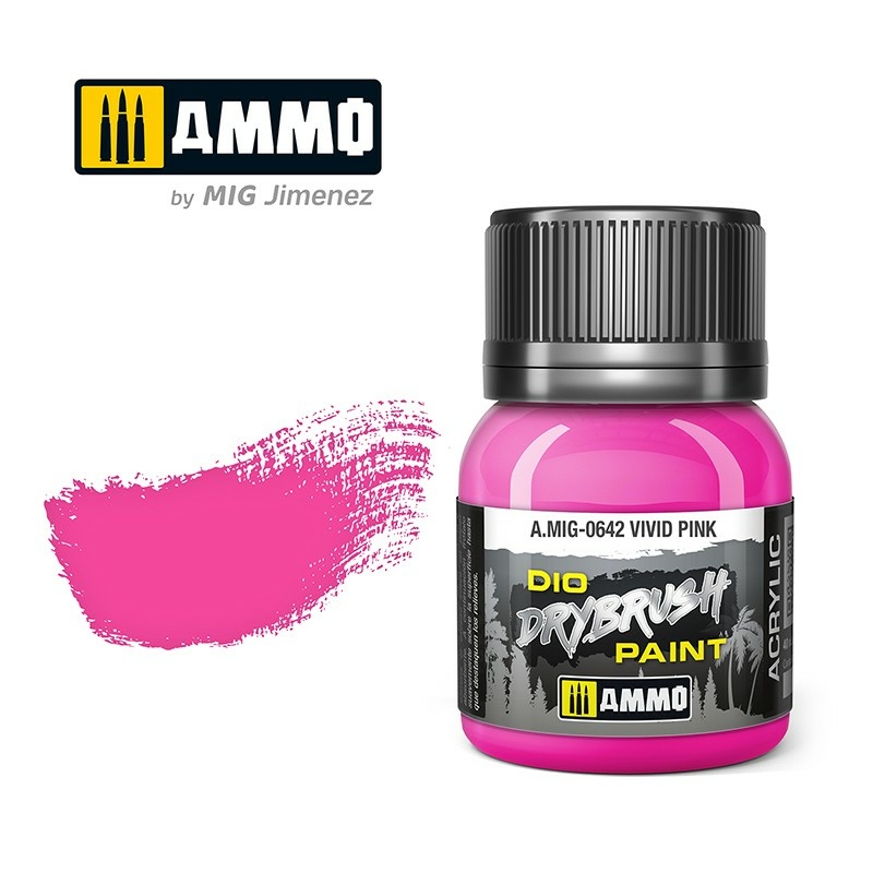 AMIG0642 Ammo Mig Paint for Dry Brush DRYBRUSH Technique Bright Pink