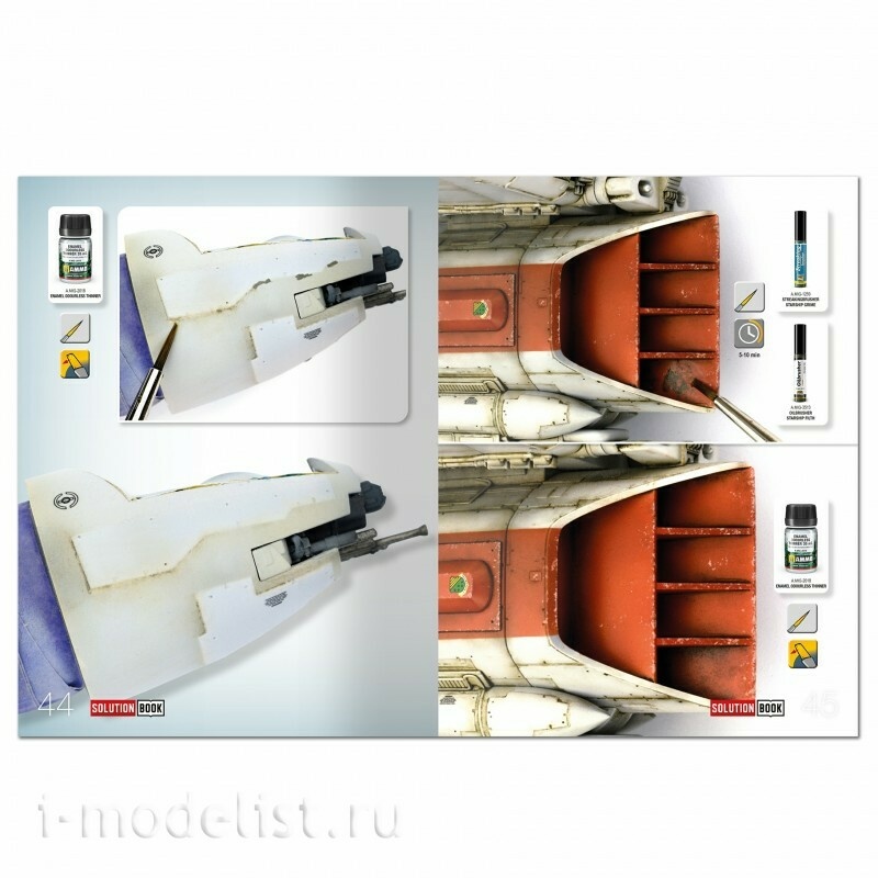 AMIG6533 Ammo Mig Книга SOLUTION BOOK 28 - Как окрашивать галактические звезtoлеты повстанцев (многоязычная) / How to Paint Rebel Galactic Zvezdaships (Multilingual Book)