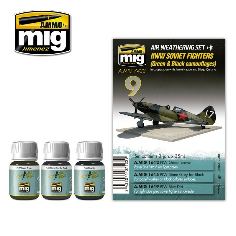AMIG7422 Ammo Mig WWII Soviet Fighters (Green & Black Camouflages)