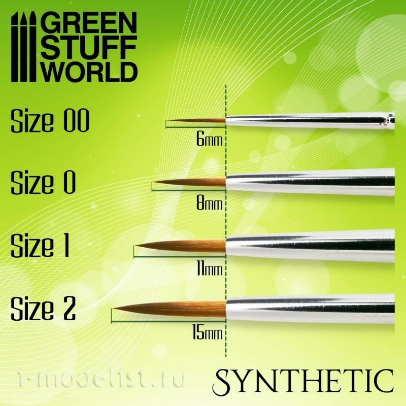 2329 Green Stuff World Synthetic Brush Size 0 / GREEN SERIES Synthetic Brush-Size 0