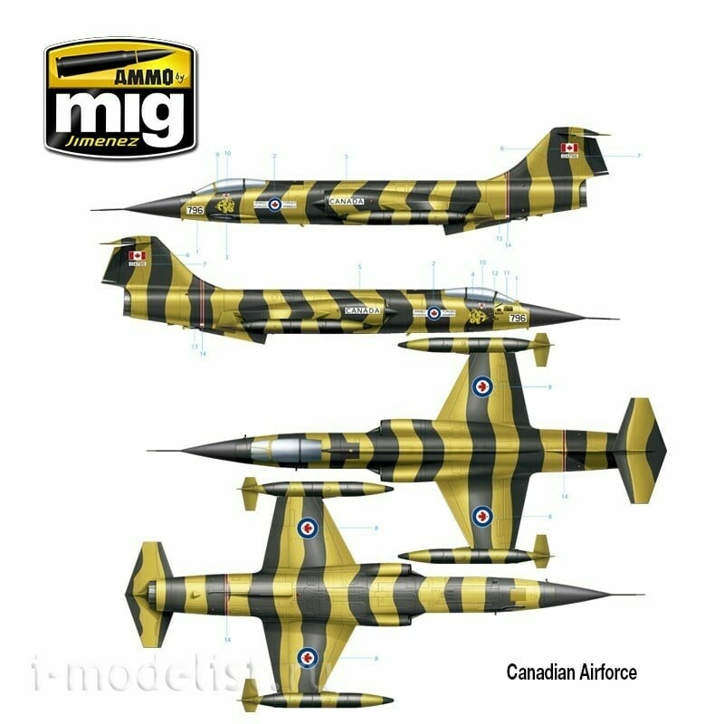 AMIG8504 Ammo Mig 1/48 Американский истребитель F-104G Zvezdafighter - Испанская, канадская, итальянская, греческая, норвежская, турецкая версии
