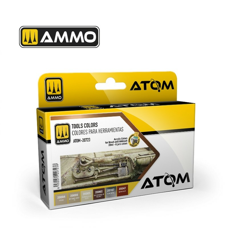 ATOM20723 Ammo Mig Набор ATOM Цвета инструментов / ATOM Tools colors Set (6 цветов)
