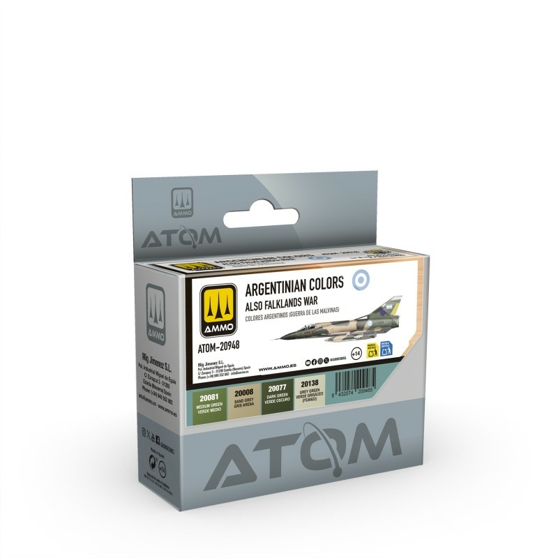 ATOM20948 Ammo Mig Набор ATOM Аргентинские цвета. Том 1 / Argentinian Colors Vol. 1 (also Falklands War) Set