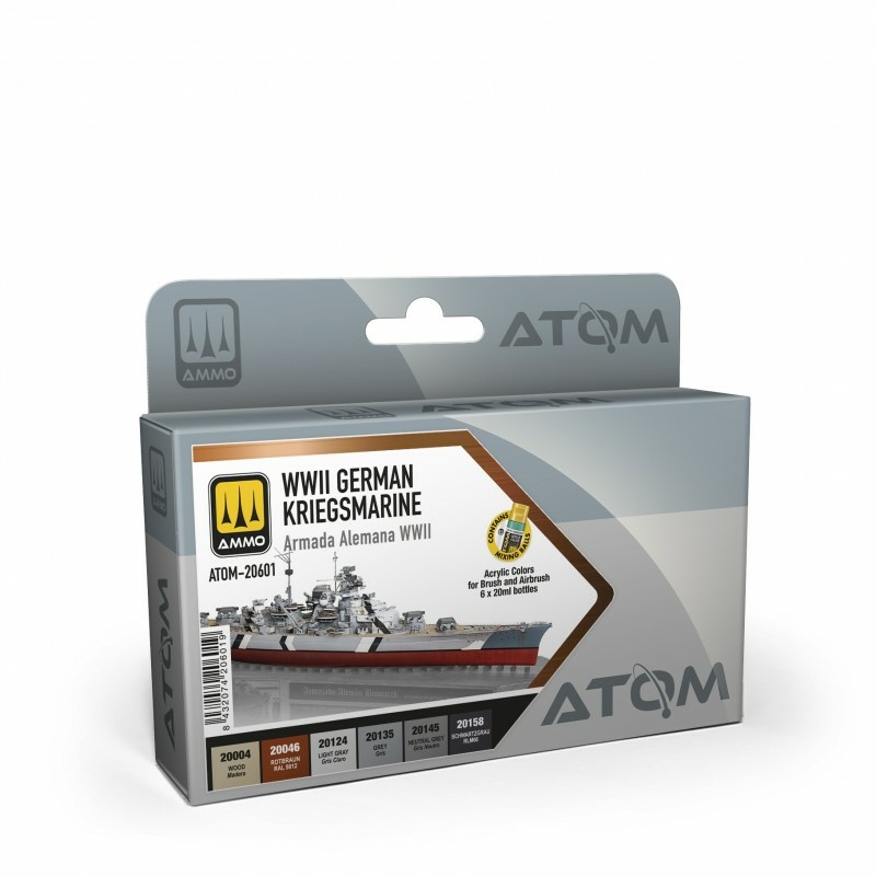 ATOM20601 Ammo Mig Набор красок ATOM Notмецкие Кригсмарине времён 2МВ / German KRIEGSMARINE WWII (6 шт.)