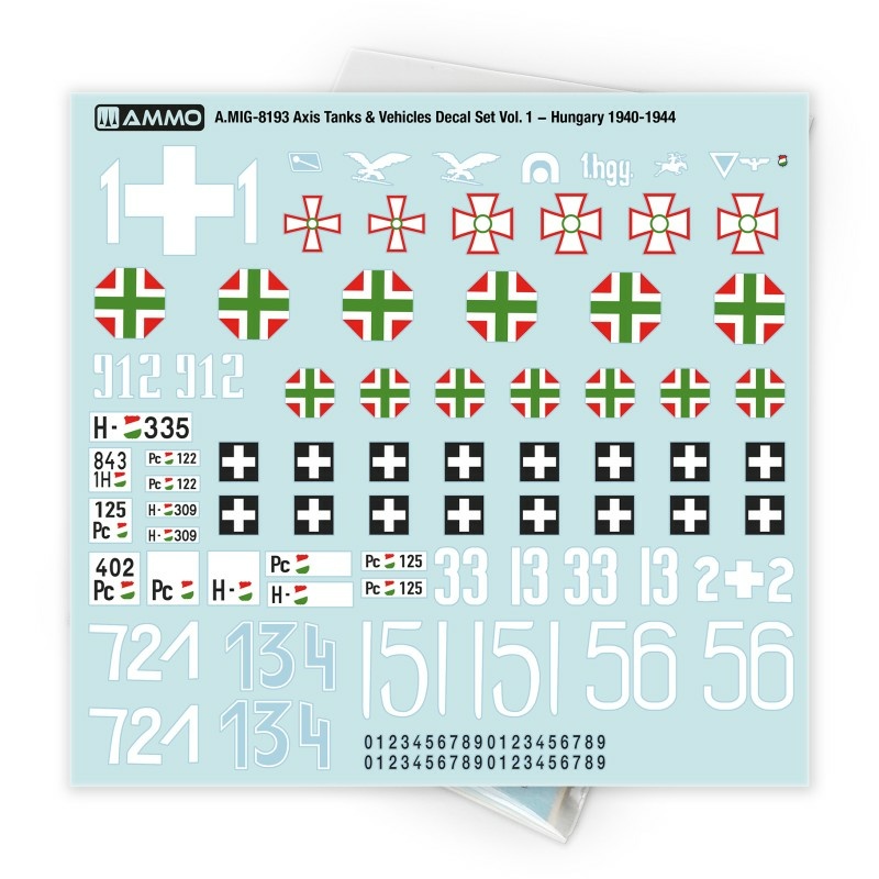 AMIG8193 Ammo Mig 1/35 Набор декалей Axis Tanks & Vehicles Венгрия, 1940-1944 / Decal Set Vol. 1 − Hungary 1940-1944