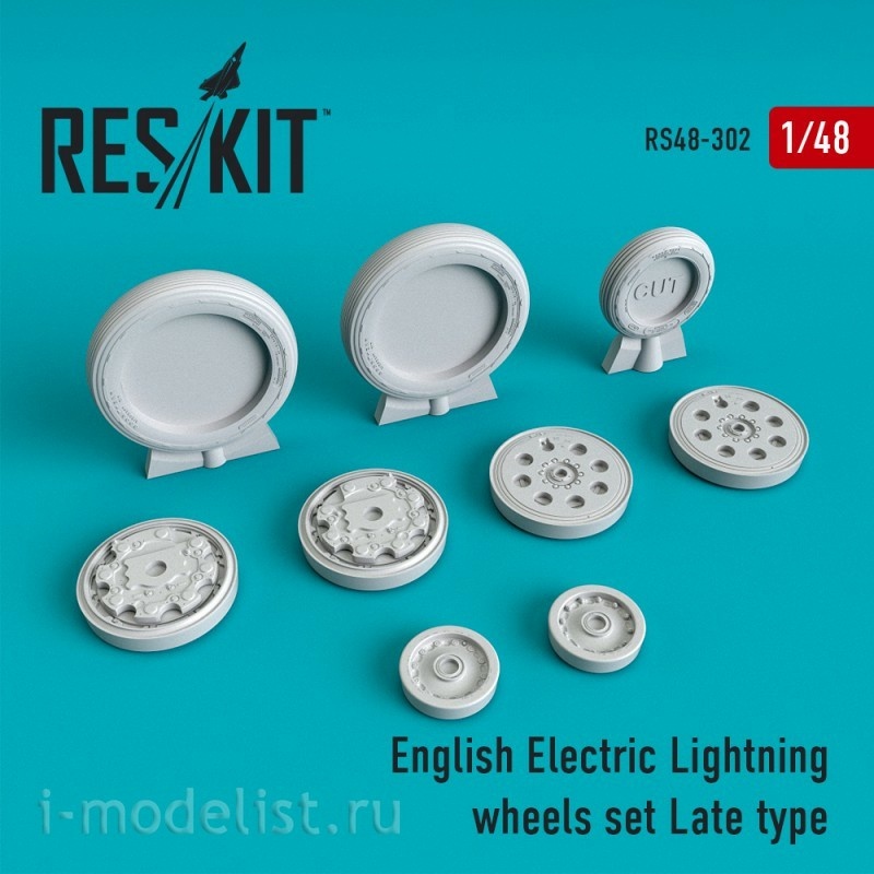 RS48-0302 Reskit 1/48 English Electric Lightning Late Type Resin Wheels